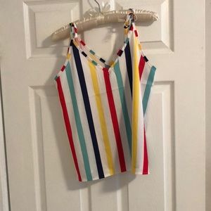 Striped tie tank top